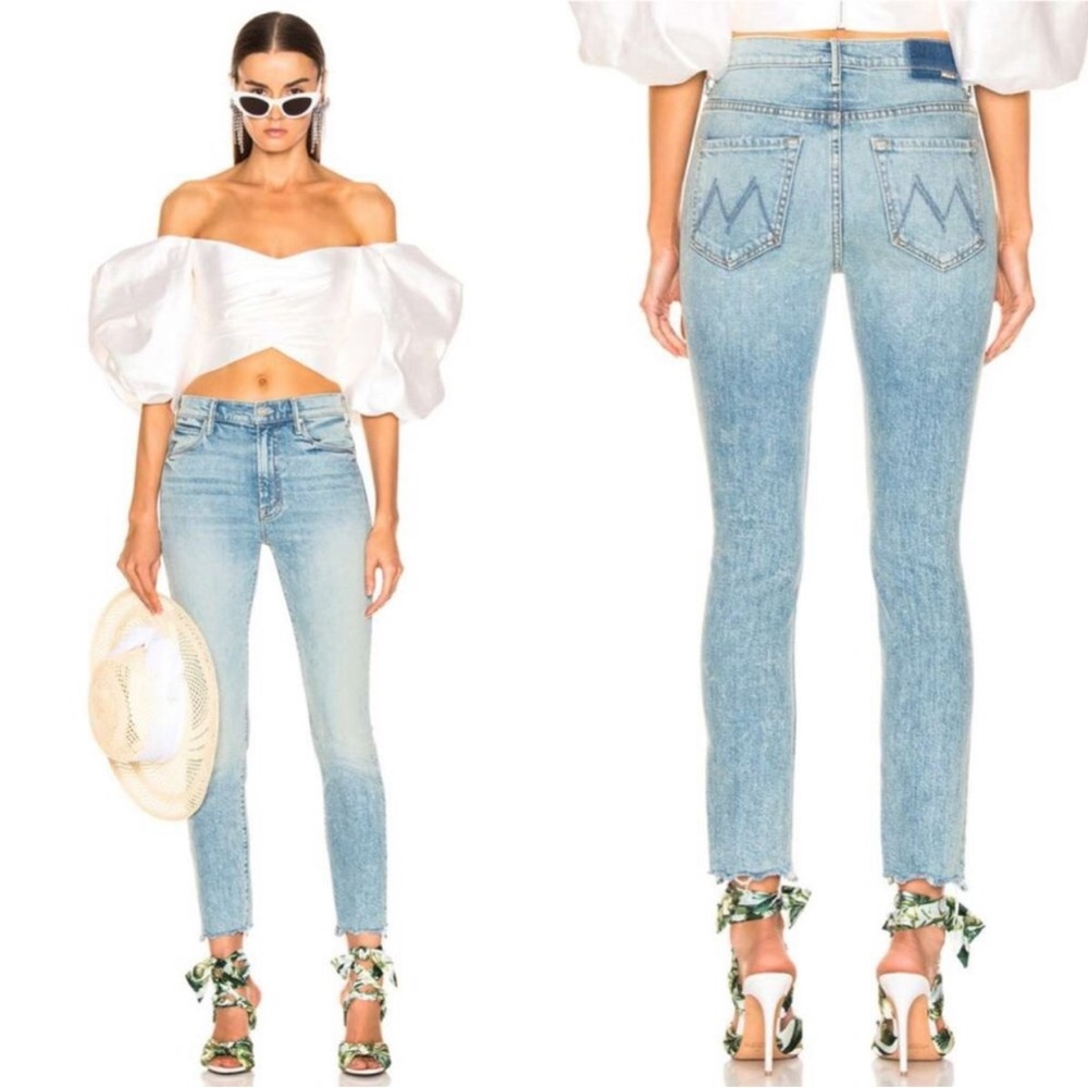 MOTHER Superior The Stunner Ankle Chew Jeans in Walking on Water Size 24
